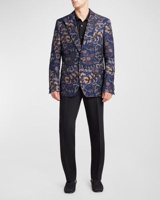 Men's Metallic Floral Tuxedo Jacket