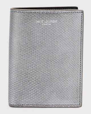 Men's Metallic Leather Bifold Wallet