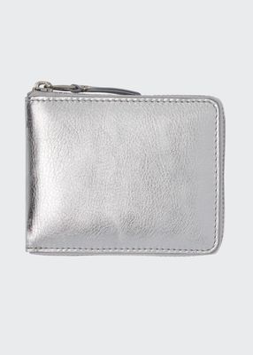 Men's Metallic Leather Zip Wallet
