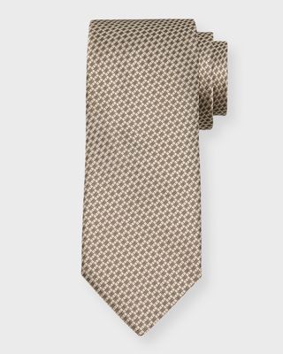 Men's Micro-Basketweave Silk Jacquard Tie