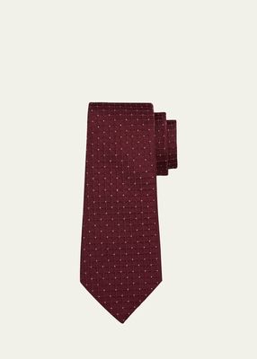 Men's Micro-Box Pattern Silk Tie