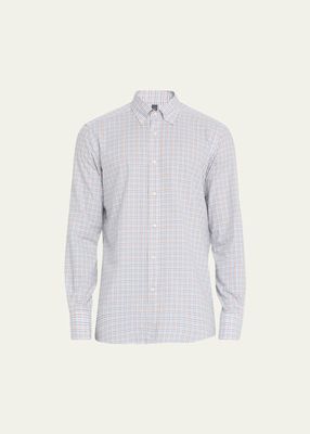 Men's Micro-Check Flannel Sport Shirt