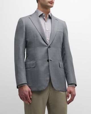 Men's Micro-Check Wool Sport Coat