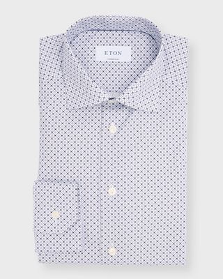 Men's Micro-Geometric Cotton Dress Shirt