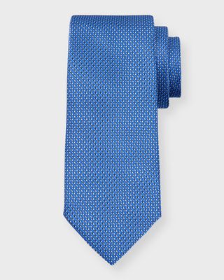 Men's Micro-Geometric Silk Jacquard Tie
