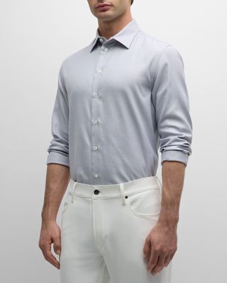 Men's Micro-Houndstooth Sport Shirt