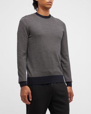 Men's Micro-Pattern Crewneck Sweater