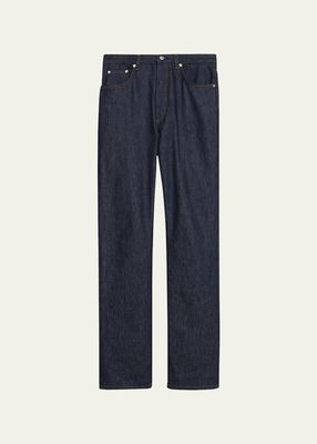 Men's Mid-Rise Regular-Fit Raw Denim Jeans