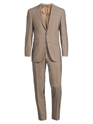 Men's Milano Wool Single-Breasted Suit - Tan - Size 42