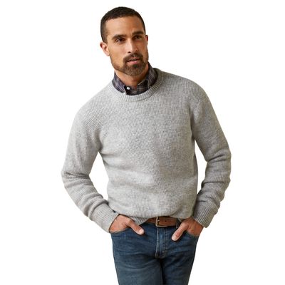 Men's Mill Valley Sweater in Heather Grey, Size: XS by Ariat