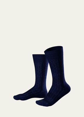 Men's Mini Check Mid-Calf Socks