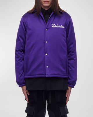 Men's Miracle Academy Embroidered Silk Coach Jacket
