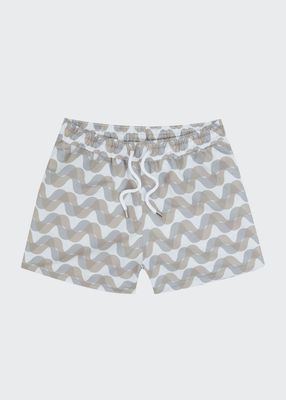 Men's Mirage Wave-Print Swim Shorts