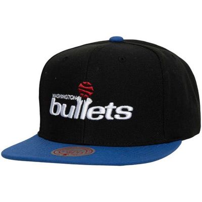 Men's Mitchell & Ness Black/Blue Washington Bullets Hardwood Classics Essentials 2.0 Snapback Hat