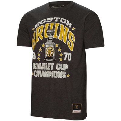 Men's Mitchell & Ness Black Boston Bruins 1970 Stanley Cup Champions Cup Chase T-Shirt