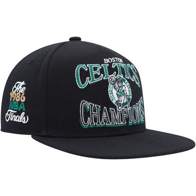 Men's Mitchell & Ness Black Boston Celtics Hardwood Classics SOUL Champions Era Diamond Snapback Hat