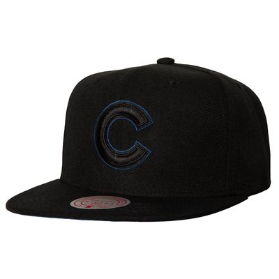 Men's Mitchell & Ness Black Chicago Cubs Bottoms Snapback Hat