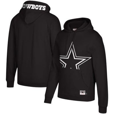 Men's Mitchell & Ness Black Dallas Cowboys Logo Big Face 3.0 Pullover Hoodie