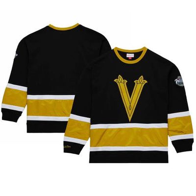 Men's Mitchell & Ness Black/Gold Vegas Golden Knights 2024 NHL Winter Classic Satin Insert Fleece Pullover Sweatshirt
