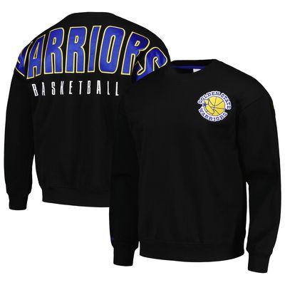 Men's Mitchell & Ness Black Golden State Warriors Hardwood Classics Team First Pullover Sweatshirt