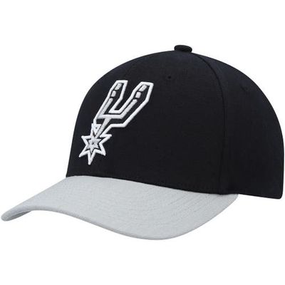 Men's Mitchell & Ness Black/Gray San Antonio Spurs MVP Team Two-Tone 2.0 Stretch-Snapback Hat