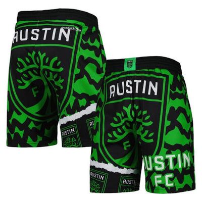 Men's Mitchell & Ness Black/Green Austin FC Jumbotron 2.0 Sublimated Shorts