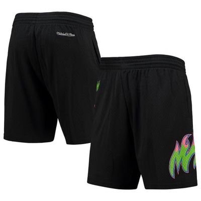 Men's Mitchell & Ness Black Miami Heat Hardwood Classics Color Bomb Energy Shorts