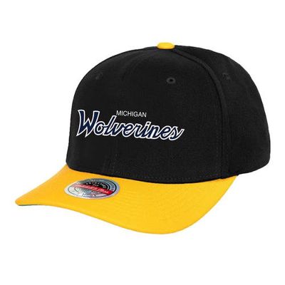 Men's Mitchell & Ness Black Michigan Wolverines Team Script 2.0 Snapback Hat