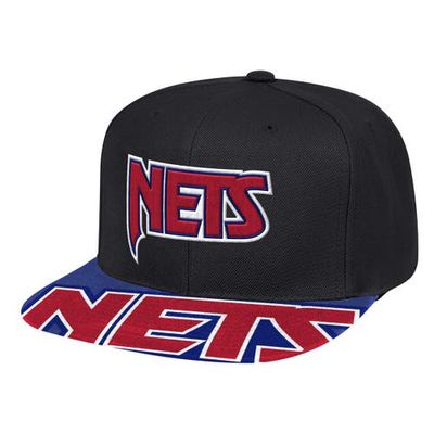 Men's Mitchell & Ness Black New Jersey Nets Hardwood Classics Swingman Pop Snapback Adjustable Hat