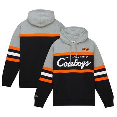 Men's Mitchell & Ness Black Oklahoma State Cowboys Head Coach Pullover Hoodie