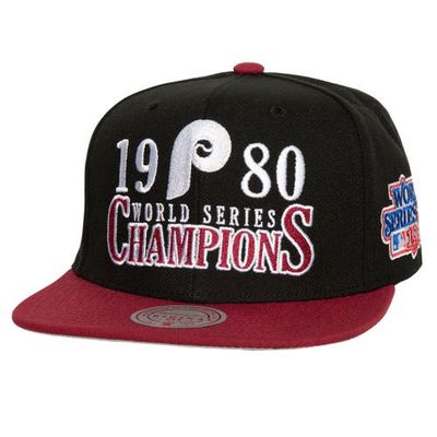 Men's Mitchell & Ness Black Philadelphia Phillies World Series Champs Snapback Hat