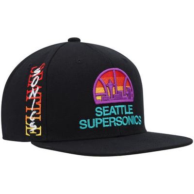 Men's Mitchell & Ness Black Seattle SuperSonics Soul High-Grade Fade Undervisor Snapback Hat