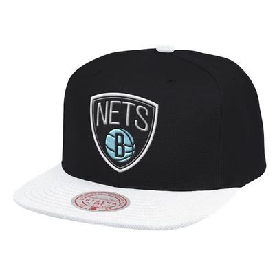 Men's Mitchell & Ness Black/White Brooklyn Nets Snapback Adjustable Hat