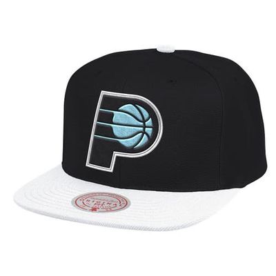 Men's Mitchell & Ness Black/White Indiana Pacers Snapback Adjustable Hat