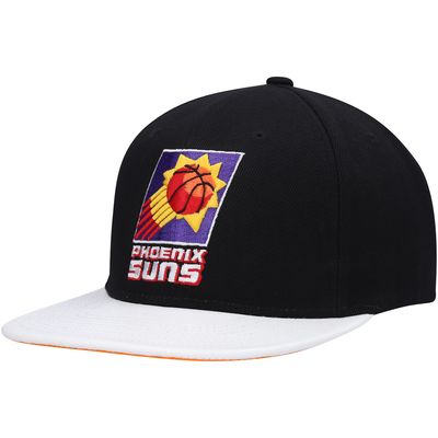 Men's Mitchell & Ness Black/White Phoenix Suns Hardwood Classics Wear Away Visor Snapback Hat
