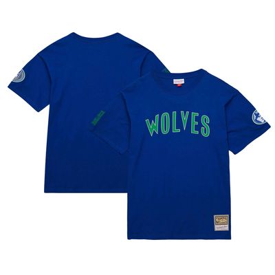 Men's Mitchell & Ness Blue Minnesota Timberwolves Hardwood Classics Nights Premium T-Shirt