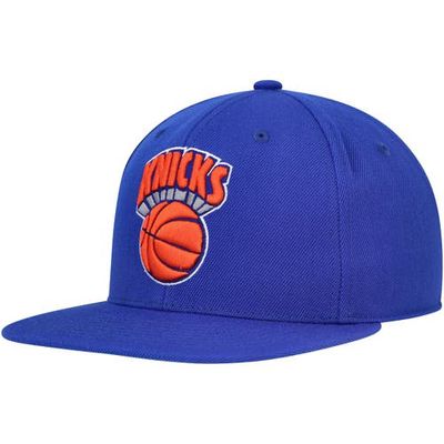 Men's Mitchell & Ness Blue New York Knicks Hardwood Classics MVP Team Ground 2.0 Fitted Hat