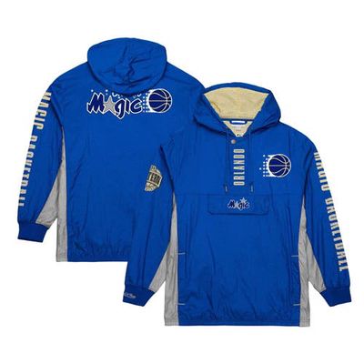 Men's Mitchell & Ness Blue Orlando Magic Team OG 2.0 Vintage Logo Anorak Windbreaker Quarter-Zip Jacket