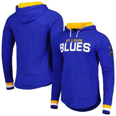 Men's Mitchell & Ness Blue St. Louis Blues Legendary Slub Hoodie Long Sleeve T-Shirt