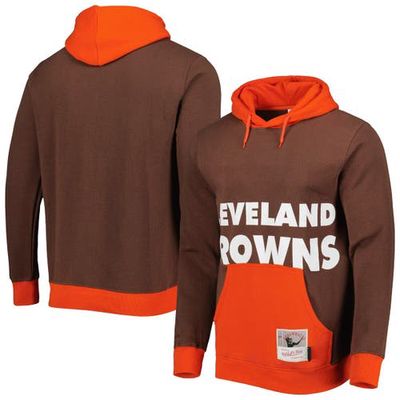 Men's Mitchell & Ness Brown Cleveland Browns Big Face 5.0 Pullover Hoodie