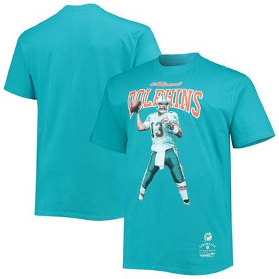 Men's Mitchell & Ness Dan Marino Aqua Miami Dolphins Big & Tall Player Name & Number T-Shirt
