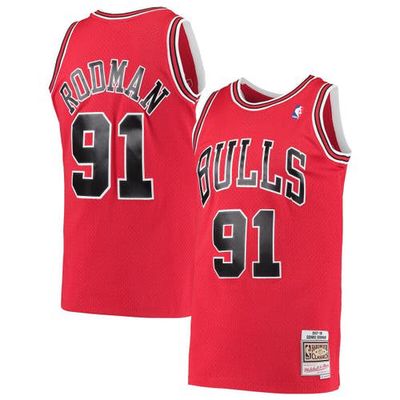Men's Mitchell & Ness Dennis Rodman Red Chicago Bulls Hardwood Classics 1997-98 Swingman Jersey