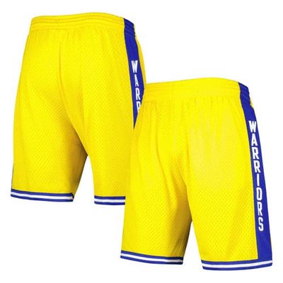 Men's Mitchell & Ness Gold Golden State Warriors 1974-75 Hardwood Classics Swingman Shorts