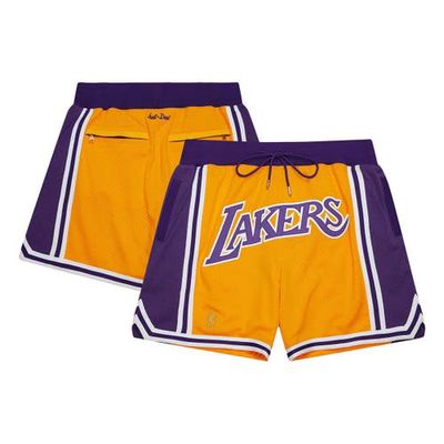 Men's Mitchell & Ness Gold Los Angeles Lakers Authentic NBA x Just Don Mesh Shorts