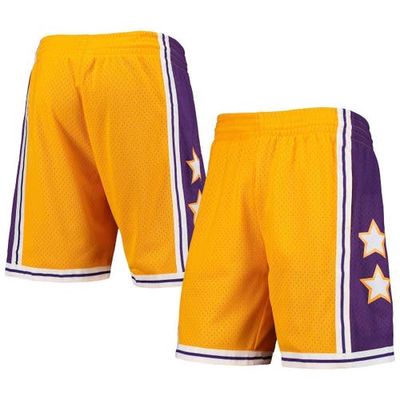 Men's Mitchell & Ness Gold Western Conference Hardwood Classics 1972 All-Star Game Swingman Shorts
