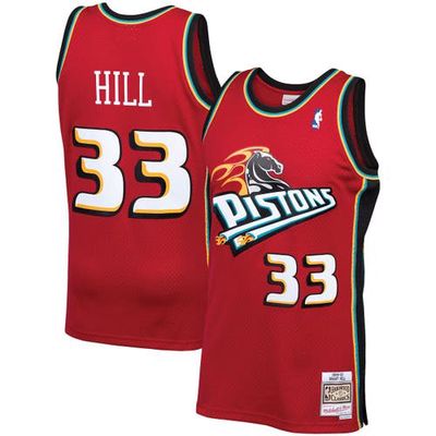 Men's Mitchell & Ness Grant Hill Red Detroit Pistons 1999-00 Hardwood Classics Swingman Jersey