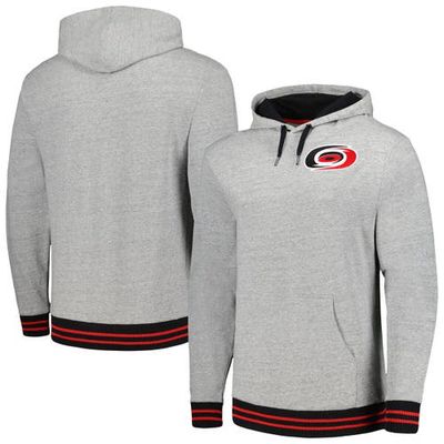 Men's Mitchell & Ness Heather Gray Carolina Hurricanes Classic French Terry Pullover Hoodie