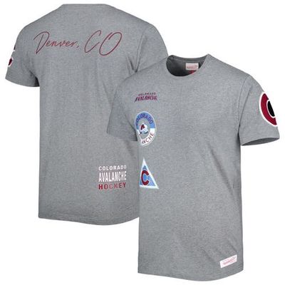 Men's Mitchell & Ness Heather Gray Colorado Avalanche City Collection T-Shirt