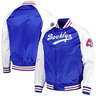 Men's Mitchell & Ness Jackie Robinson Royal Brooklyn Dodgers Cooperstown Collection Legends Raglan Full-Snap Jacket