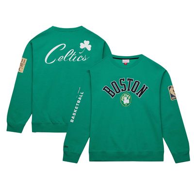 Men's Mitchell & Ness Kelly Green Boston Celtics Hardwood Classics There and Back Pullover Sweatshirt